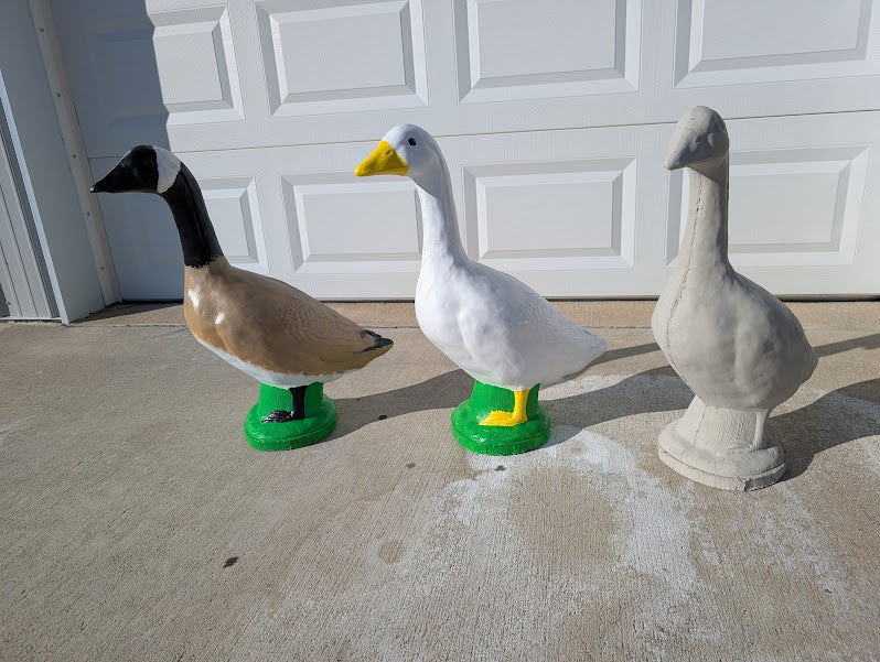 Painted Porch Goose - Rock Hard Yard Art - Kansas City, MO